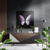 Butterfly Brushed Aluminium Dibond Wall Art.